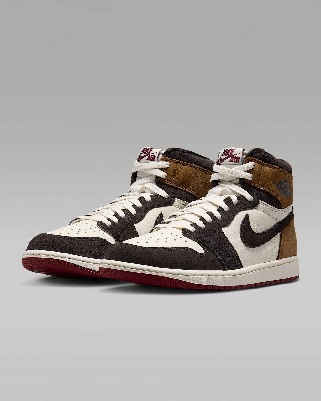 nike shoes for men Air Jordan 1 High OG Sail Black Ochre Red Outsole Leather Sneakers