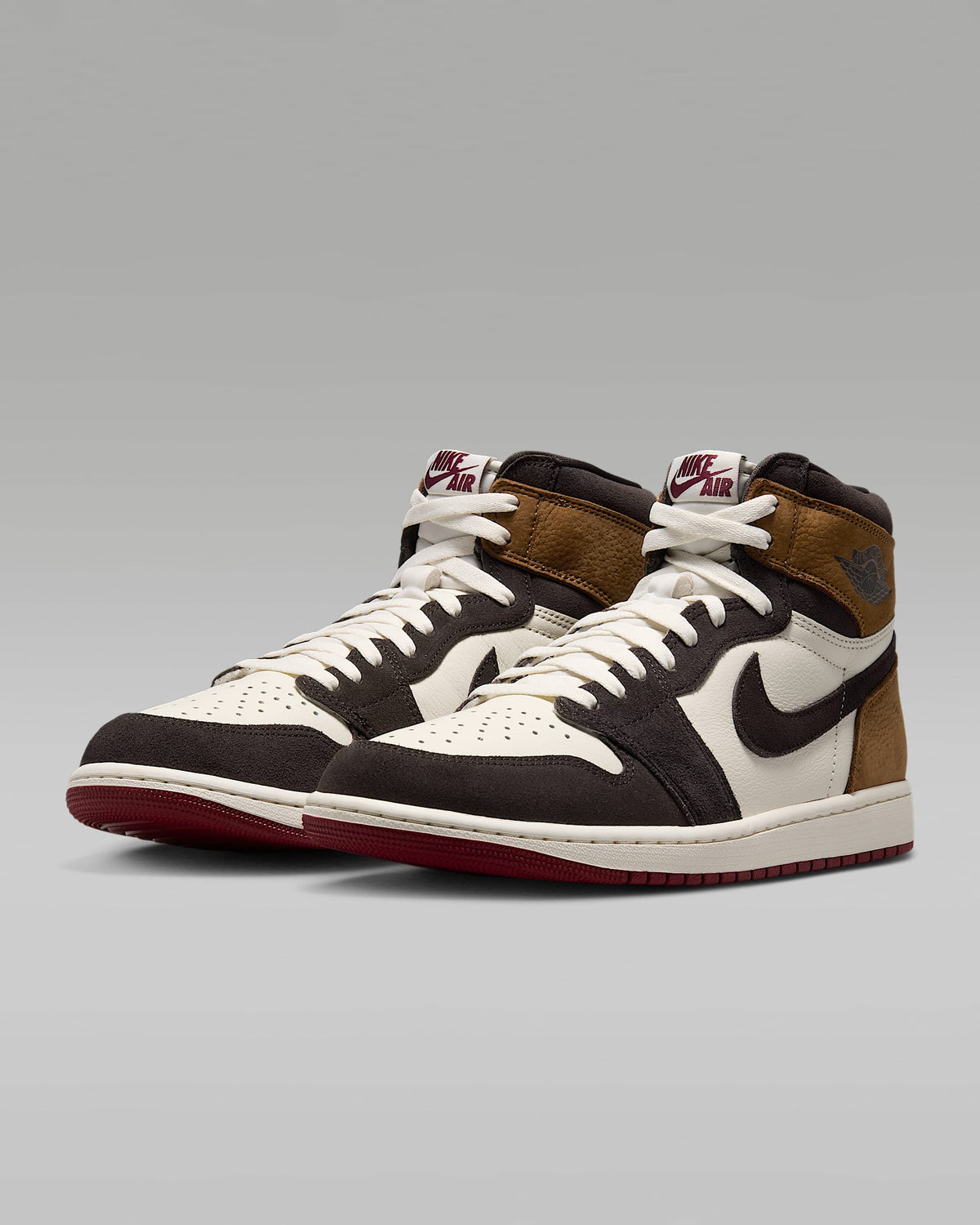 nike shoes for men Air Jordan 1 High OG Sail Black Ochre Red Outsole Leather Sneakers