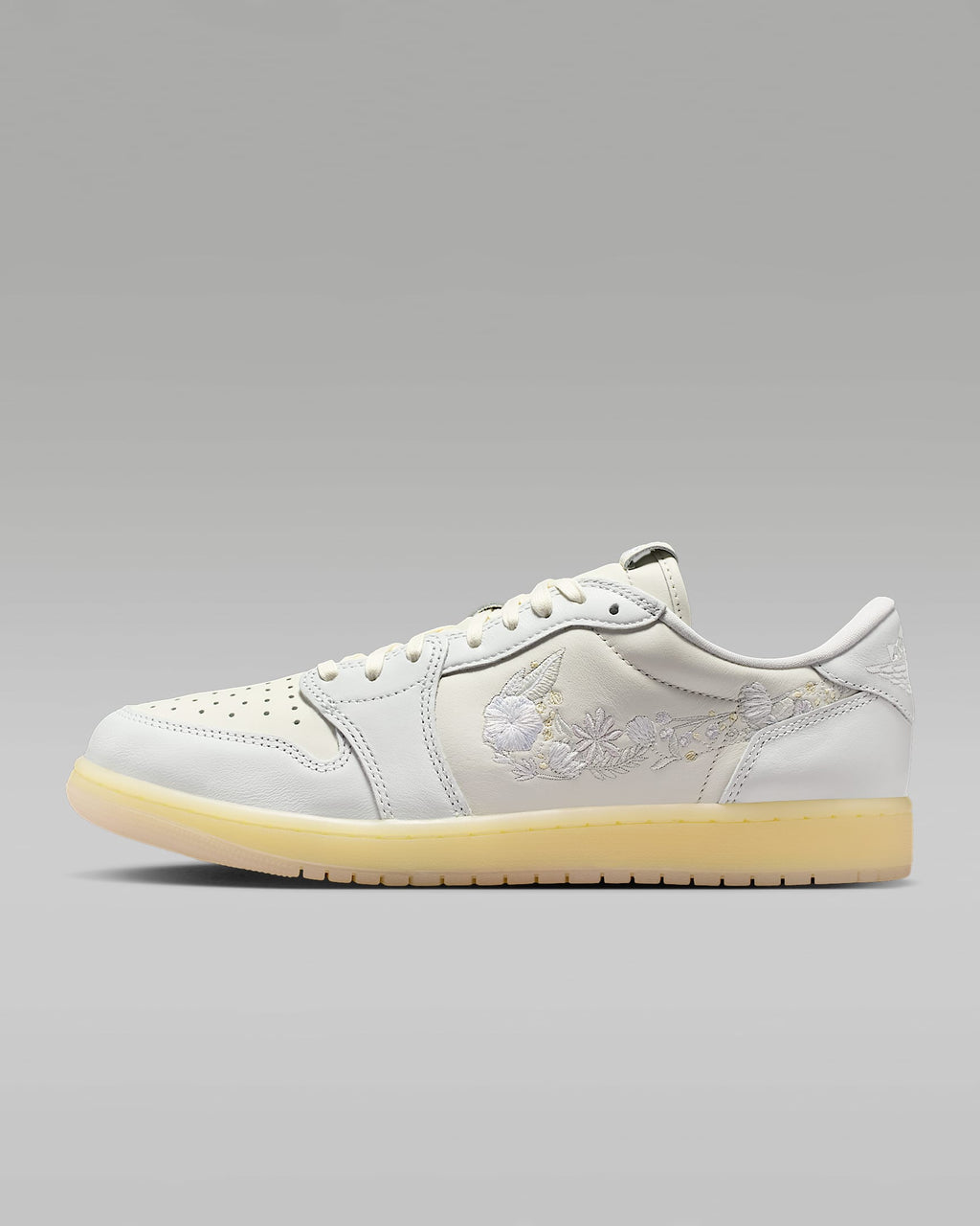 nike mens low top shoes Air Jordan 1 Low OG x Off-White Floral Embroidery Gum Sole Sneakers