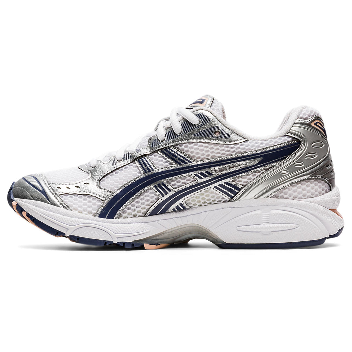 Asics  shoes  neutral running shoes mens  sneakers Gel-Kayano 14 White / Metallic Silver / Dark Navy