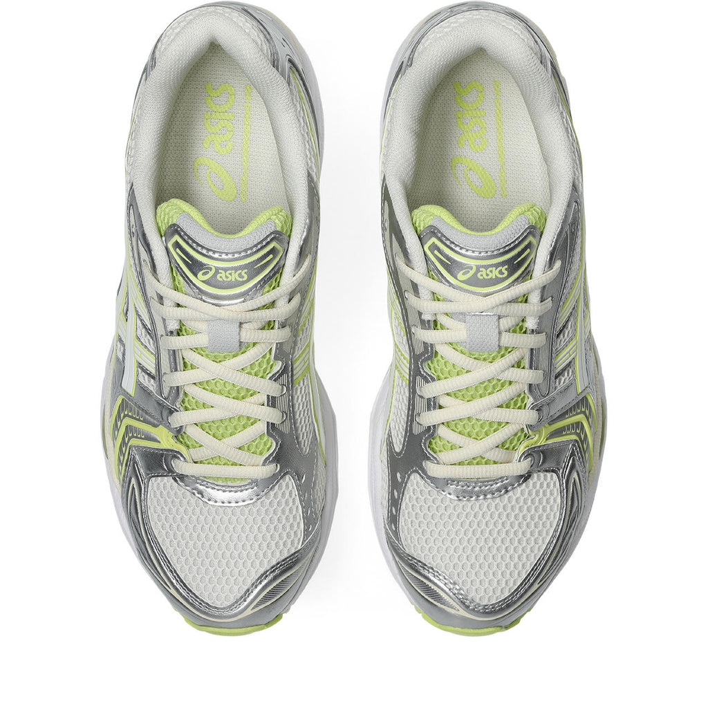 Asics  shoes  neutral running shoes mens  sneakers Gel-Kayano 14 White / Metallic Silver / Lime Green