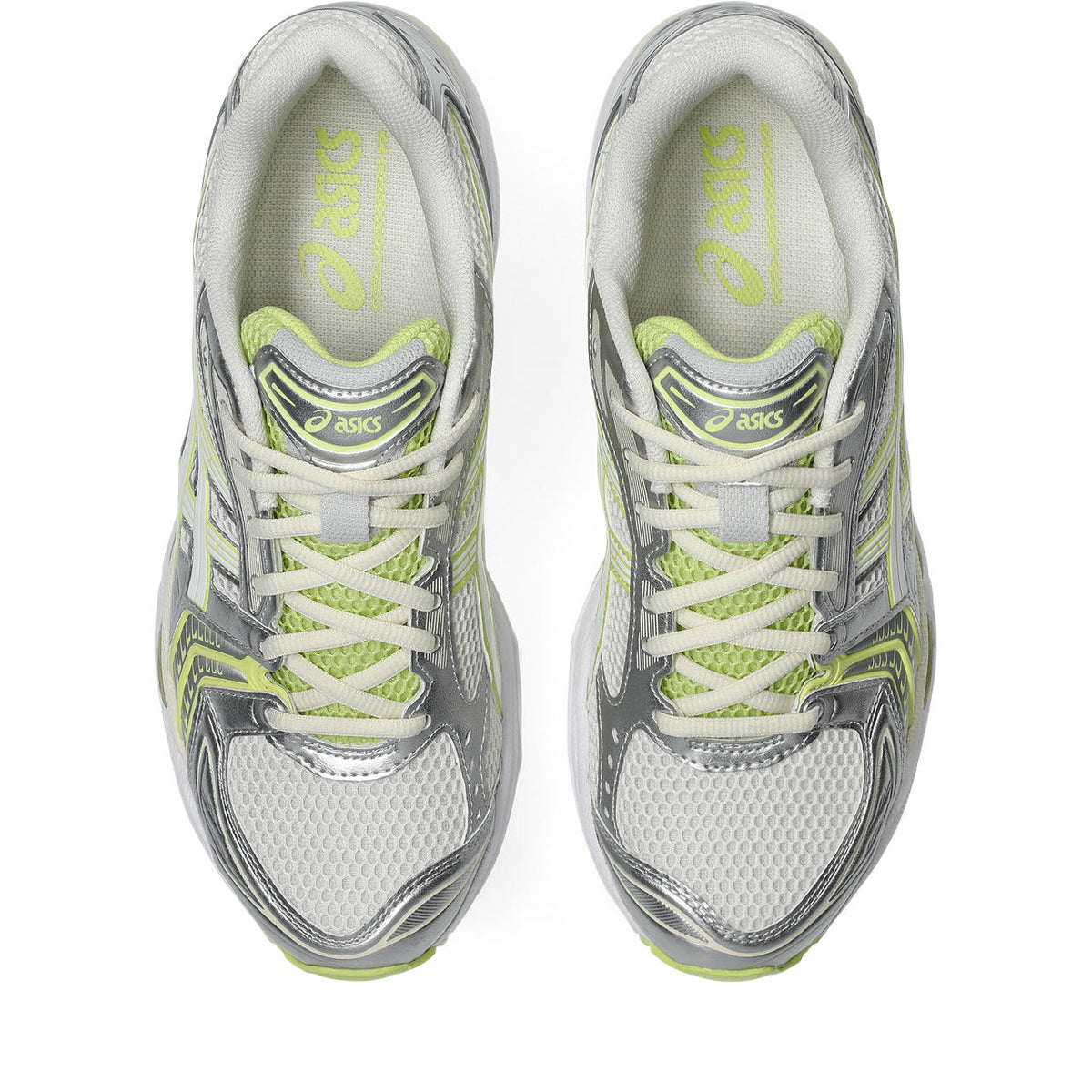 Asics  shoes  neutral running shoes mens  sneakers Gel-Kayano 14 White / Metallic Silver / Lime Green