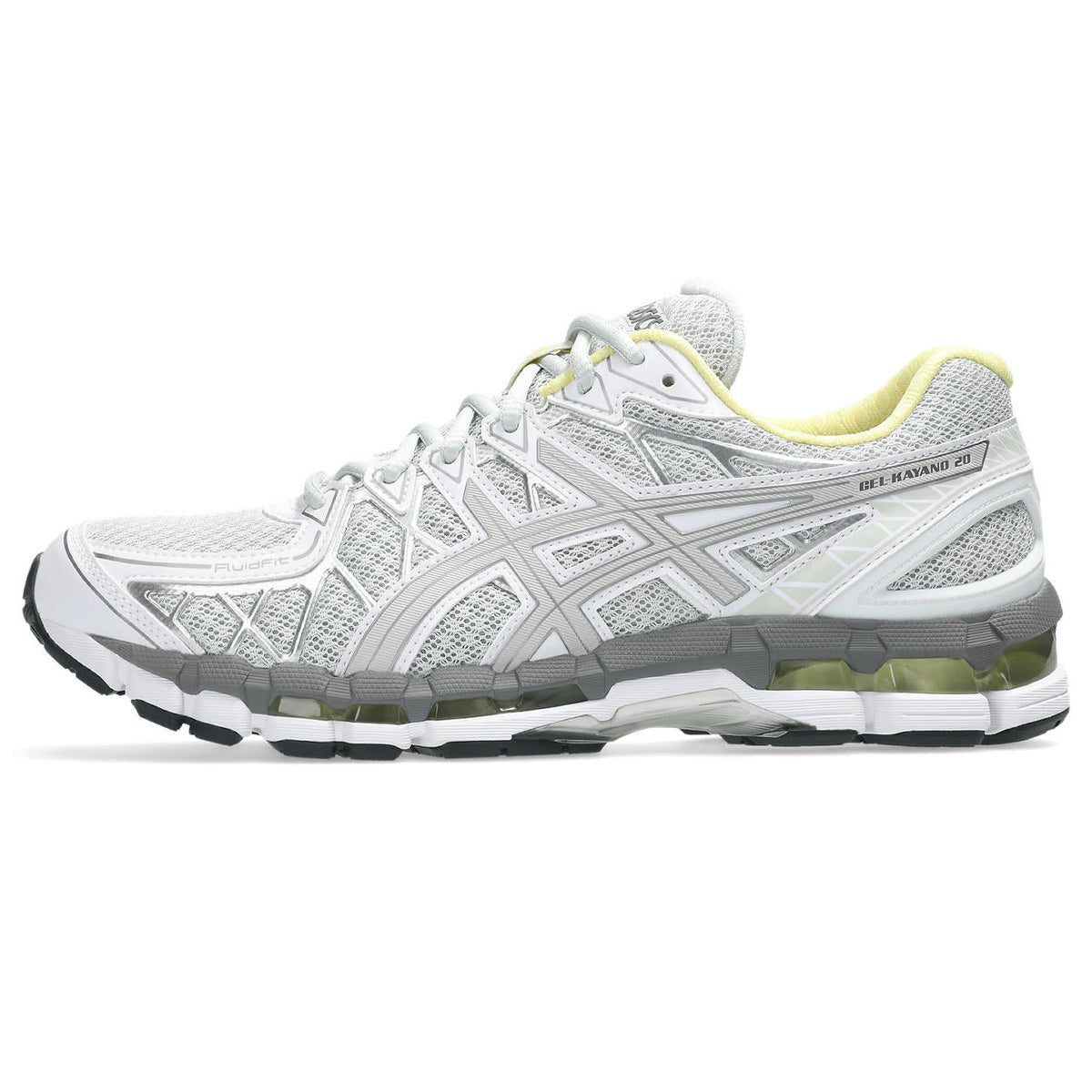 Asics  shoes  neutral running shoes mens  sneakers Gel-Kayano 20 White / Silver / Pale Yellow