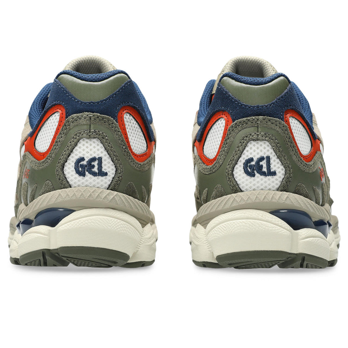 Asics womens shoes  neutral running shoes mens  sneakers Gel-NYC – White/Orange/Olive Green Sneaker