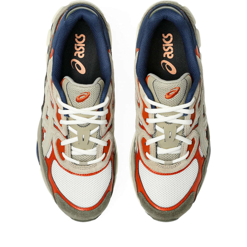 Asics womens shoes  neutral running shoes mens  sneakers Gel-NYC – White/Orange/Olive Green Sneaker