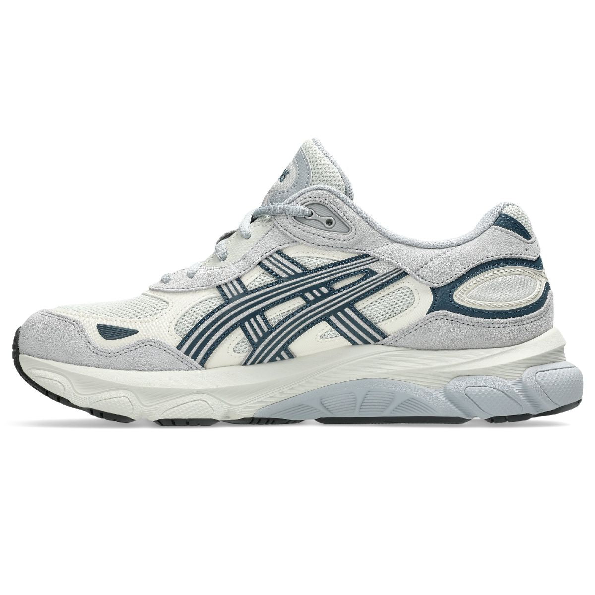 Asics womens shoes  neutral running shoes mens  sneakers Gel-NYC – Cream/Light Grey/Teal Sneaker