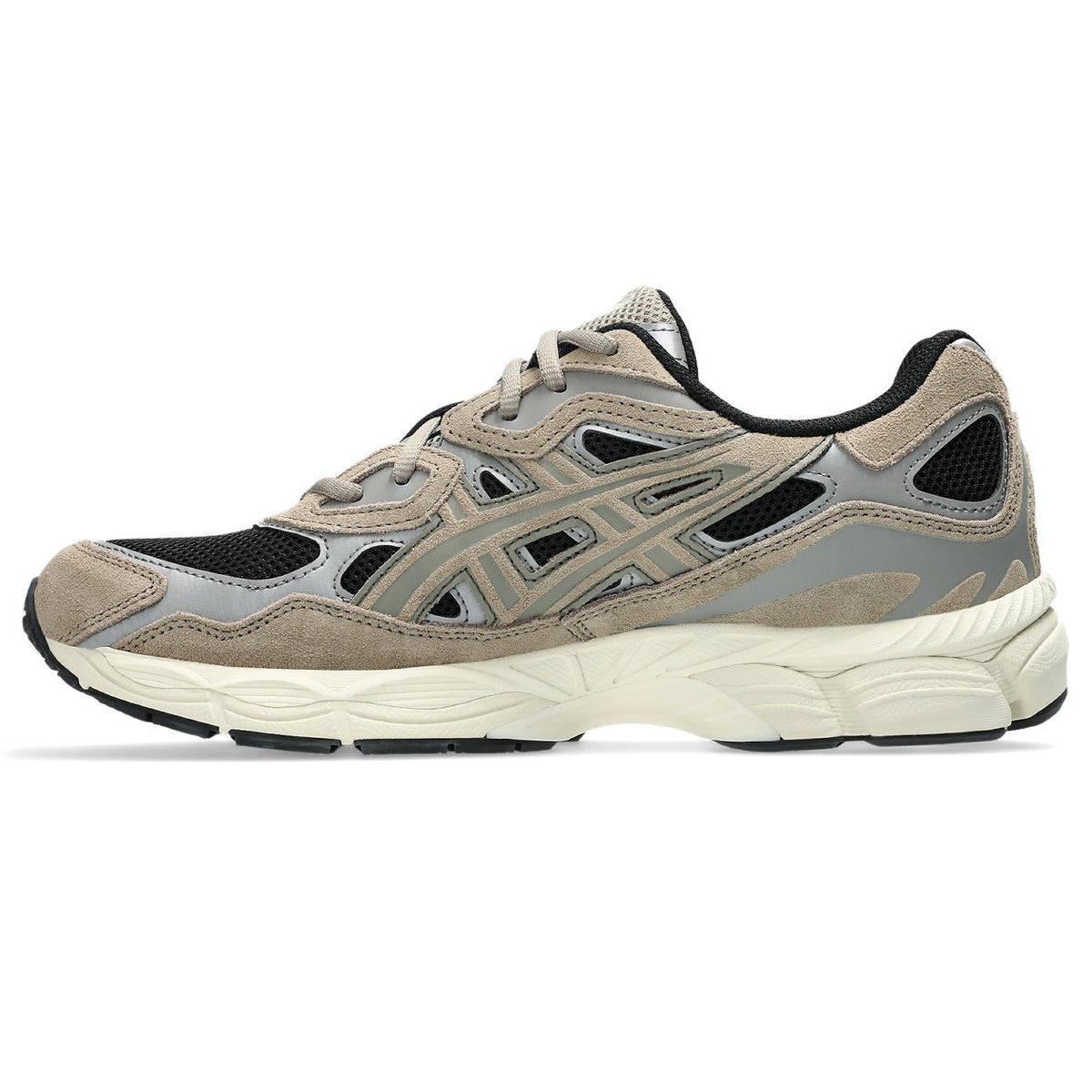 Asics womens shoes  neutral running shoes mens  sneakers Gel-Nimbus 24 – Beige/Black/Silver Sneaker