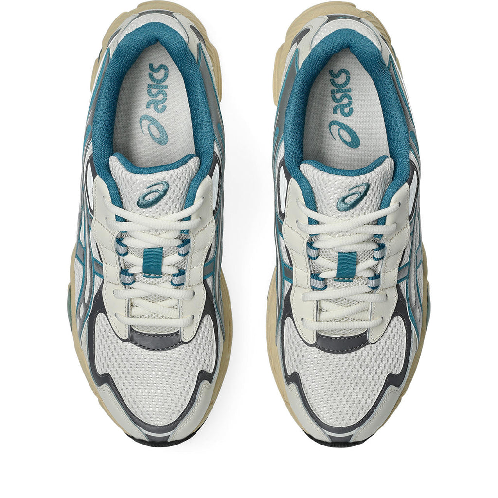 Asics womens shoes  neutral running shoes mens  sneakers Gel-Kayano 14 – Cream/Teal Blue/Silver Sneaker