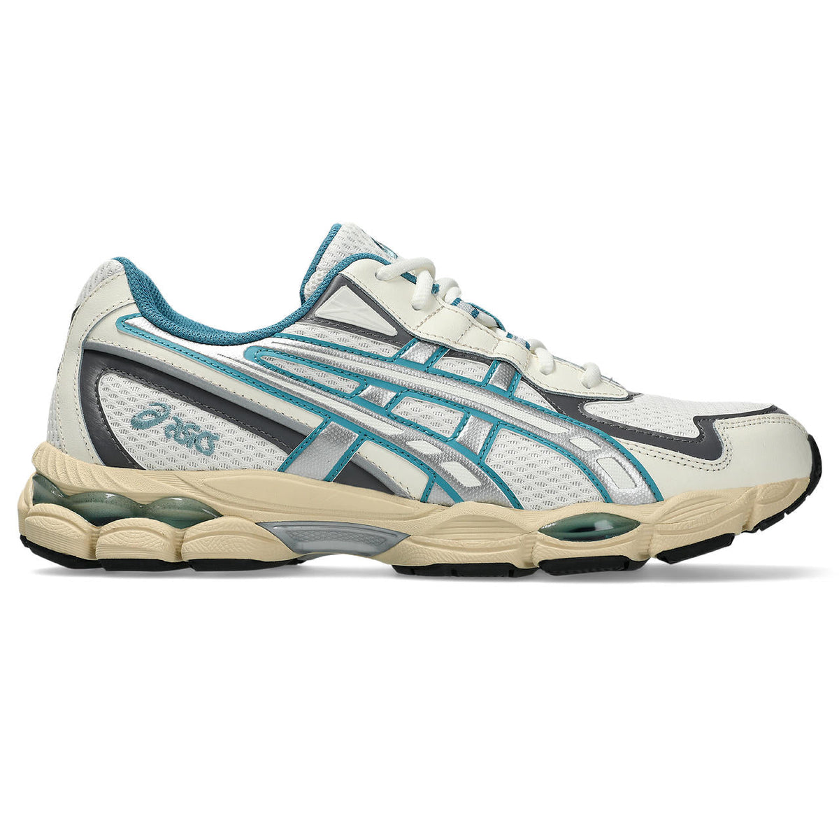 Asics womens shoes  neutral running shoes mens  sneakers Gel-Kayano 14 – Cream/Teal Blue/Silver Sneaker