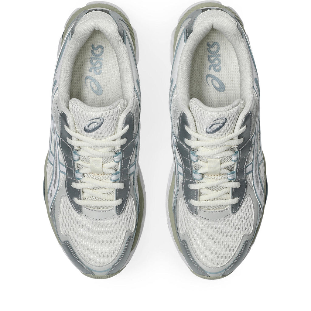 Asics womens shoes  neutral running shoes mens  sneakers Gel-Kayano 14 – White/Silver/Light Blue/Olive Sneaker