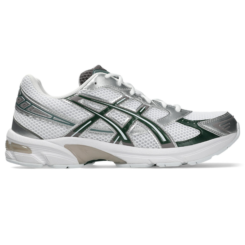 Asics womens shoes  neutral running shoes mens  sneakers Gel-1130 – White/Silver/Dark Green Sneaker