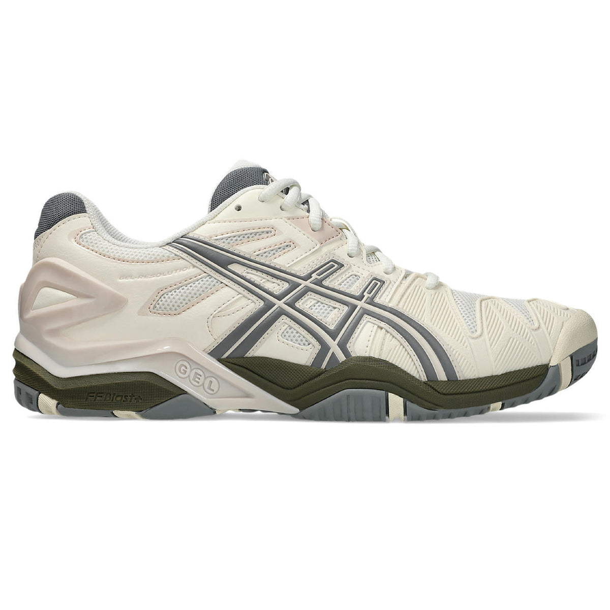 Asics womens shoes  neutral running shoes mens  sneakers Gel-Resolution – Cream/Beige/Dark Grey Tennis Sneaker