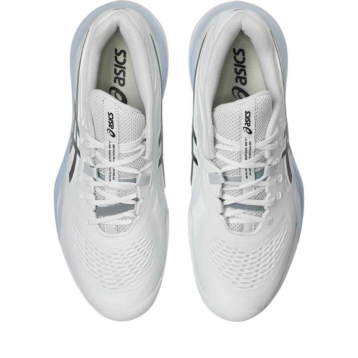 Asics womens shoes  neutral running shoes mens  sneakers Gel-Resolution – White/Black/Light Blue Tennis Sneaker
