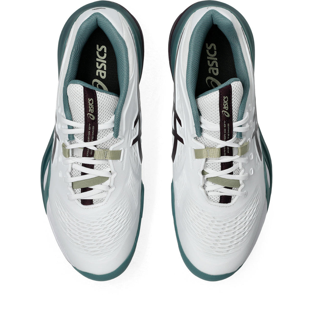 Asics womens shoes  neutral running shoes mens  sneakers Gel-Resolution – White/Burgundy/Teal Green Tennis Sneaker
