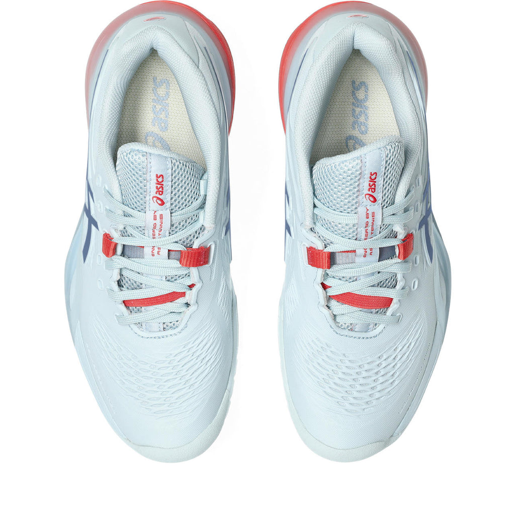Asics womens shoes  neutral running shoes mens  sneakers Gel-Resolution – Light Sky Blue/Navy/Red Tennis Sneaker