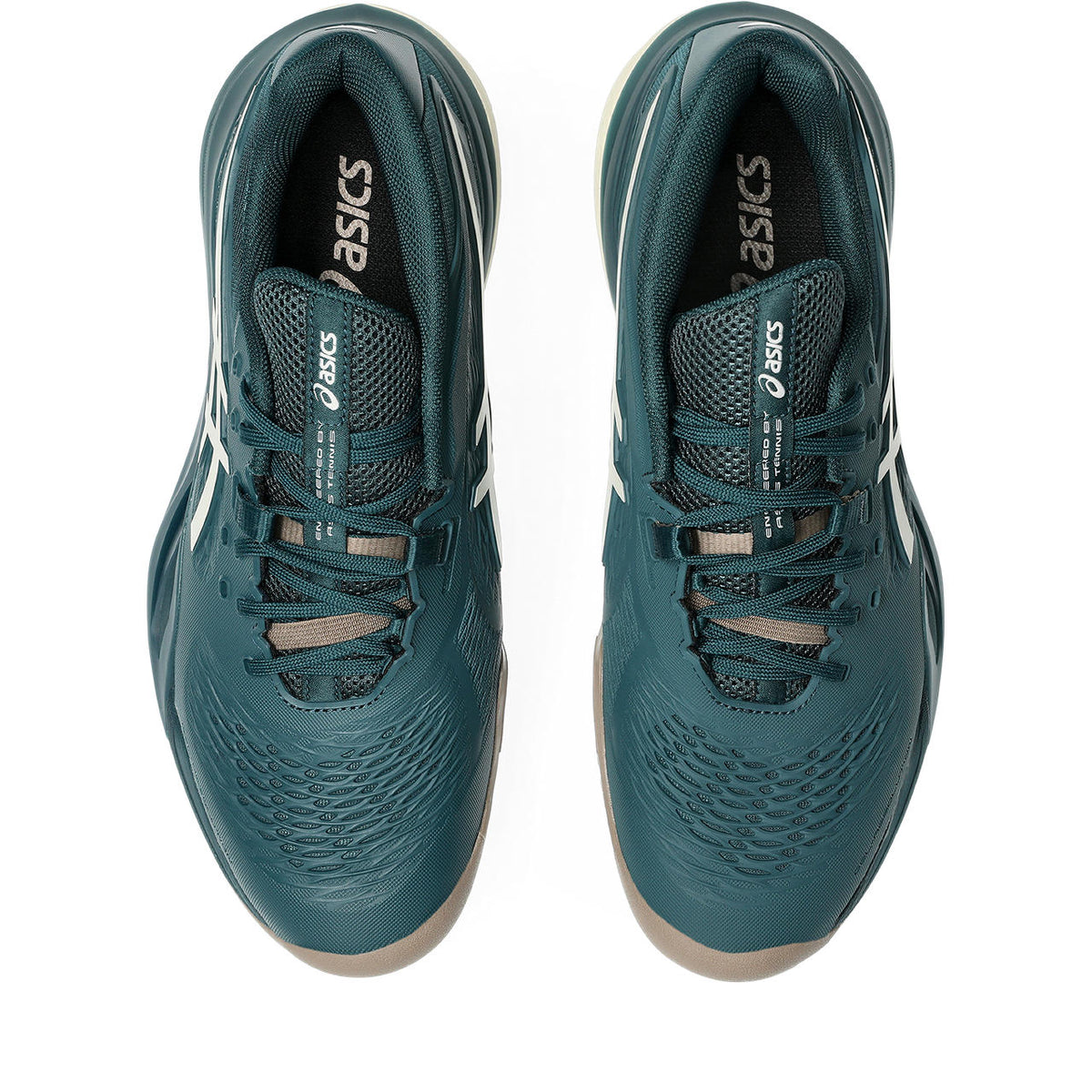 Asics womens shoes  neutral running shoes mens  sneakers Gel-Resolution – Teal Green/Cream/Gum Tennis Sneaker