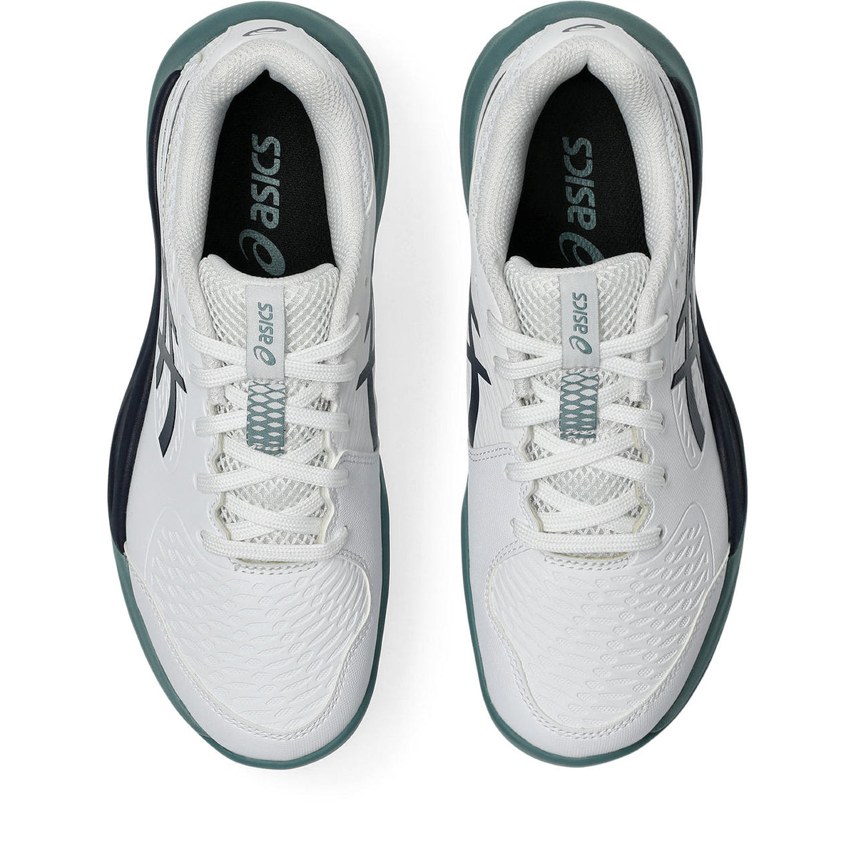 Asics womens shoes  neutral running shoes mens  sneakers Gel-Resolution – White/Navy/Teal Tennis Sneaker