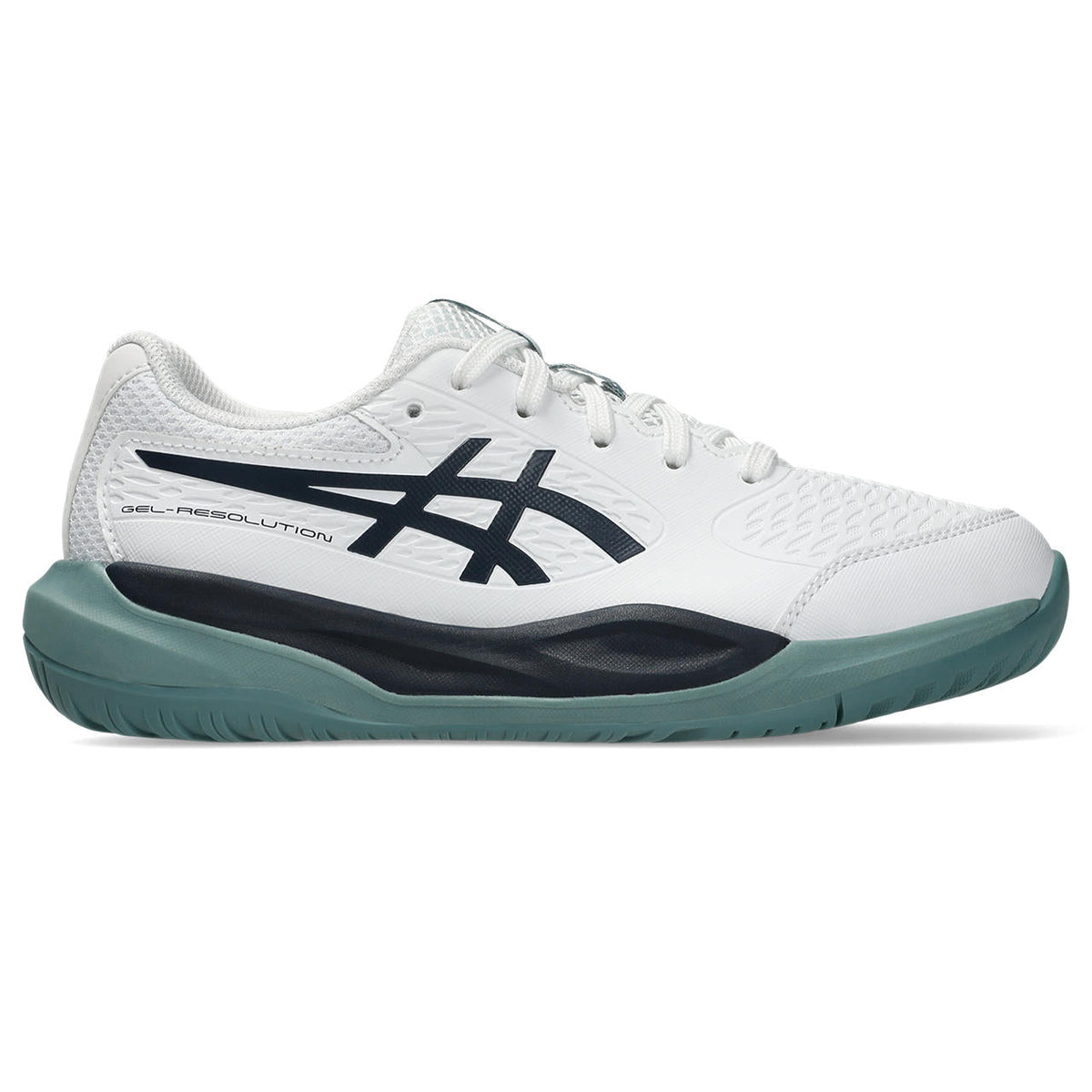 Asics womens shoes  neutral running shoes mens  sneakers Gel-Resolution – White/Navy/Teal Tennis Sneaker