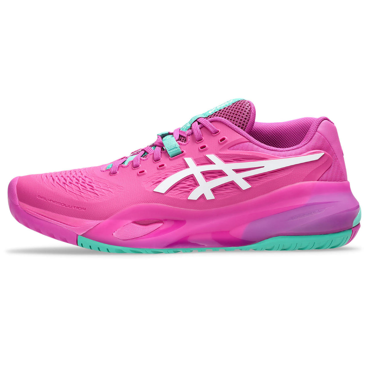 Asics womens shoes  neutral running shoes mens  sneakers Gel-Resolution – Hot Pink/White/Turquoise Tennis Sneaker