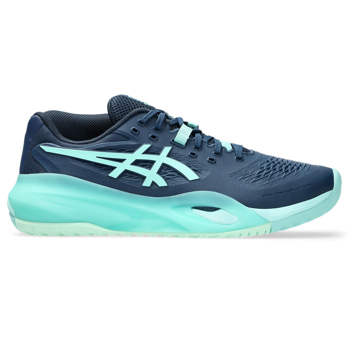 Asics womens shoes  neutral running shoes mens  sneakers Gel-Resolution – Navy/Mint/Turquoise Tennis Sneaker