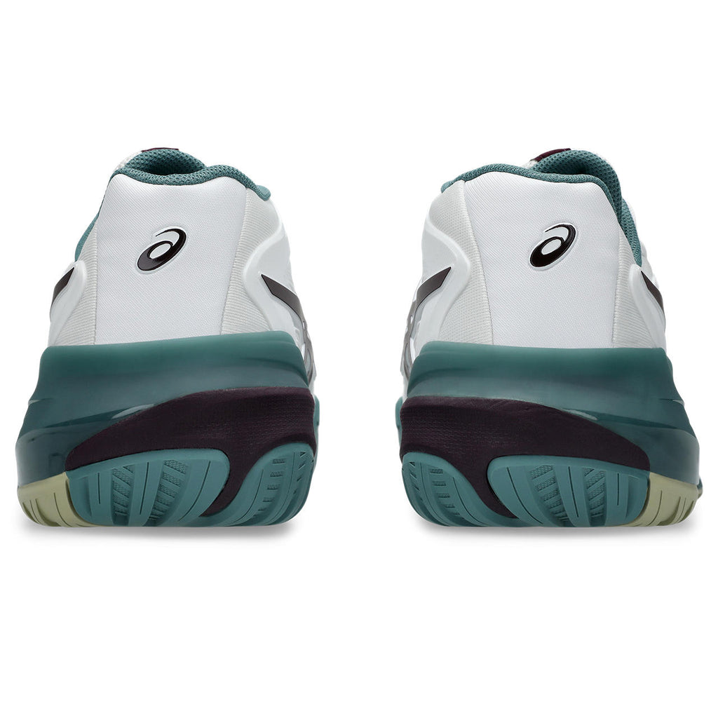 Asics womens shoes  neutral running shoes mens  sneakers Gel-Resolution – White/Burgundy/Teal Tennis Sneaker
