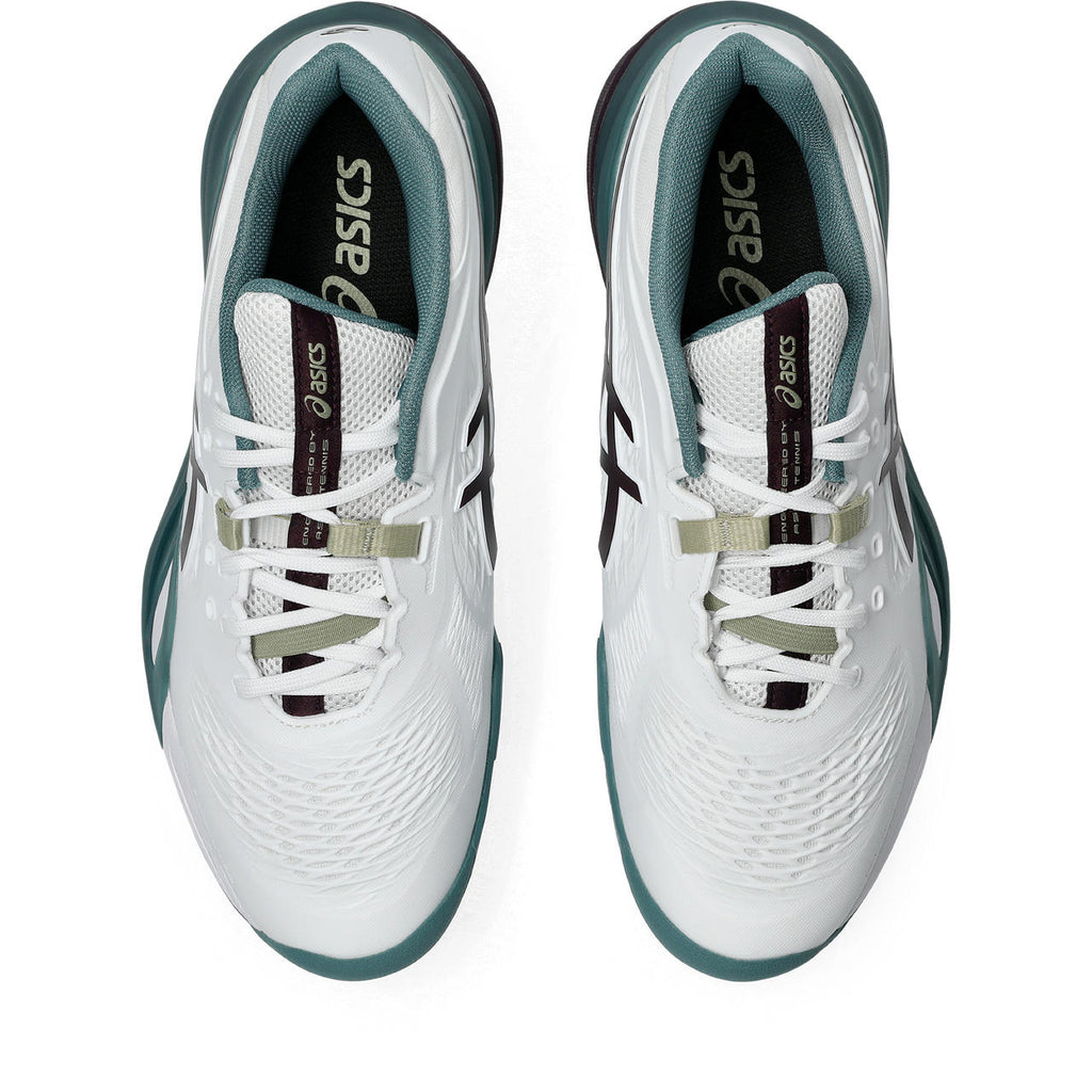 Asics womens shoes  neutral running shoes mens  sneakers Gel-Resolution – White/Burgundy/Teal Tennis Sneaker