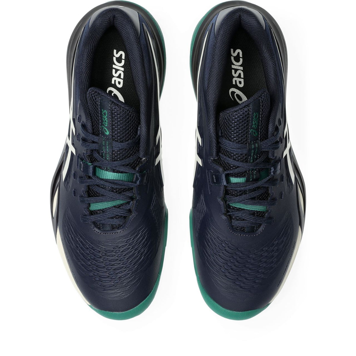 Asics womens shoes  neutral running shoes mens  sneakers Gel-Resolution – Navy/Off-White/Green Tennis Sneaker