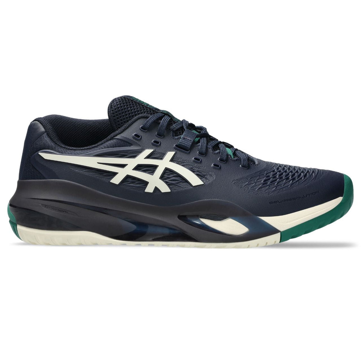 Asics womens shoes  neutral running shoes mens  sneakers Gel-Resolution – Navy/Off-White/Green Tennis Sneaker