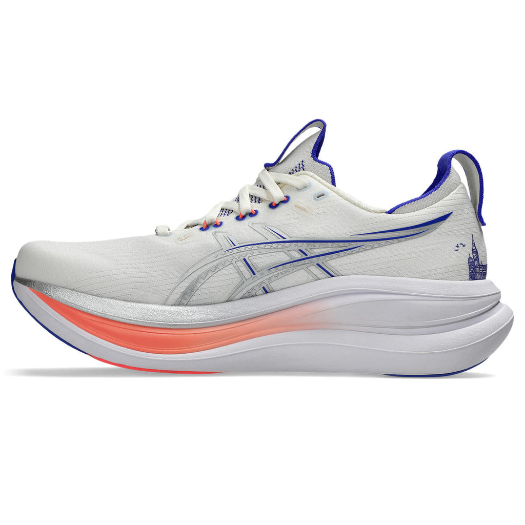 Asics womens shoes  neutral running shoes mens  sneakers  Gel-Nimbus 27 White / Blue / Orange