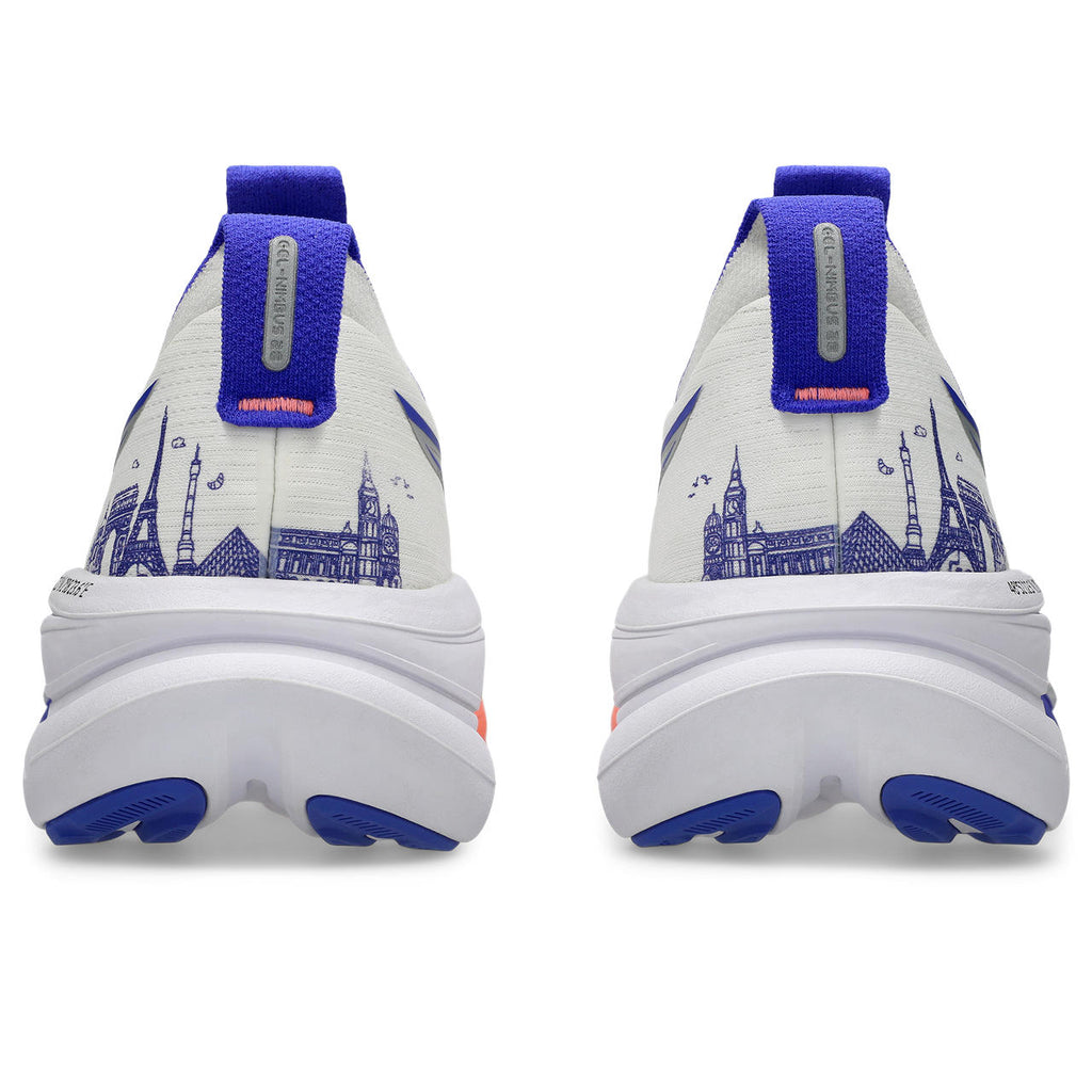 Asics womens shoes  neutral running shoes mens  sneakers  Gel-Nimbus 27 White / Blue / Orange