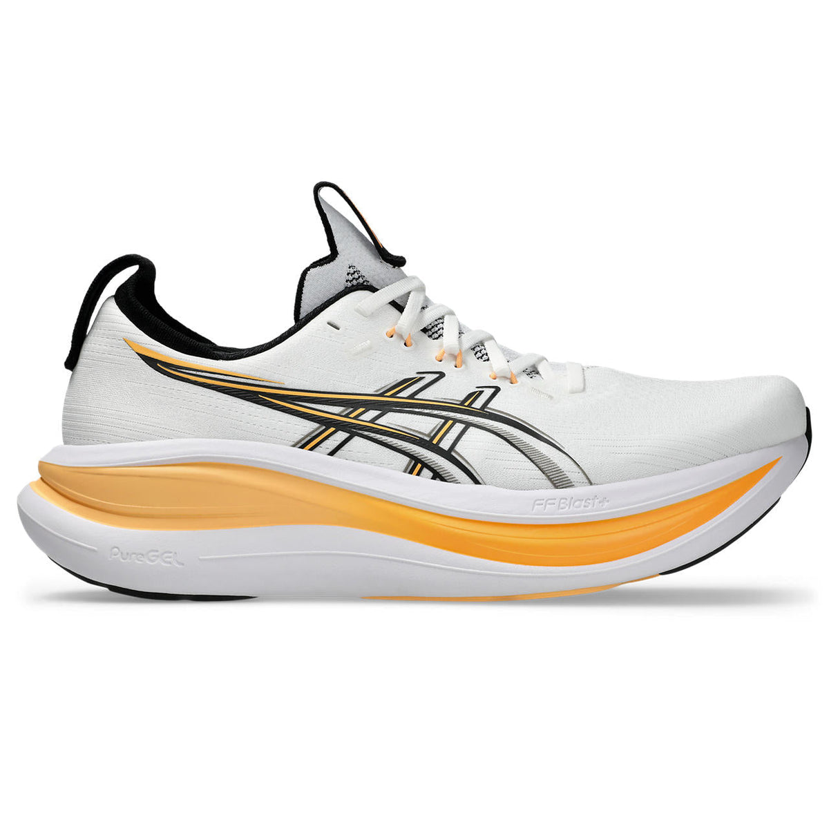 Asics womens shoes  neutral running shoes mens  sneakers  Gel-Nimbus 27 White / Black / Orange