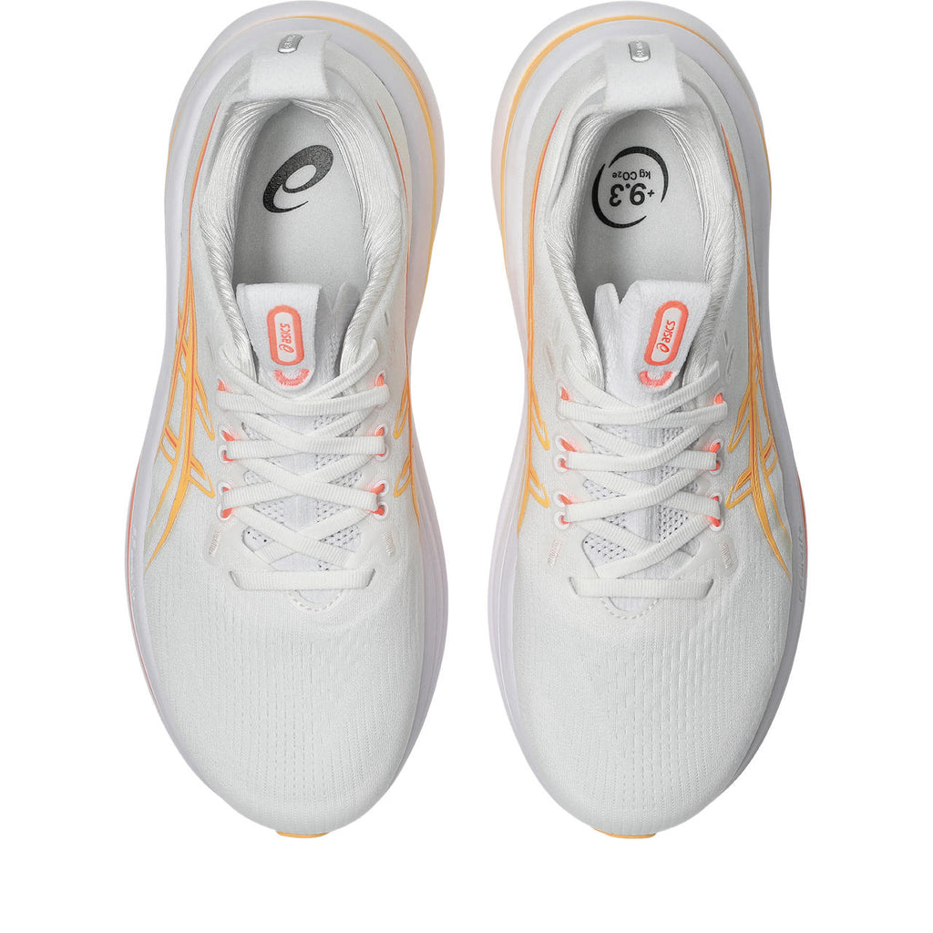 Asics womens shoes  neutral running shoes mens  sneakers Gel-Nimbus 27 White / Orange / Yellow