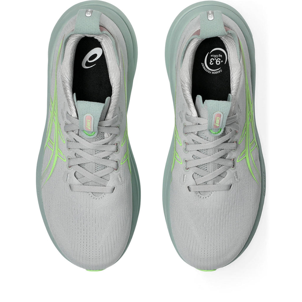 Asics womens shoes  neutral running shoes mens  sneakers Gel-Nimbus 27 Light Gray / Lime Green / Mint