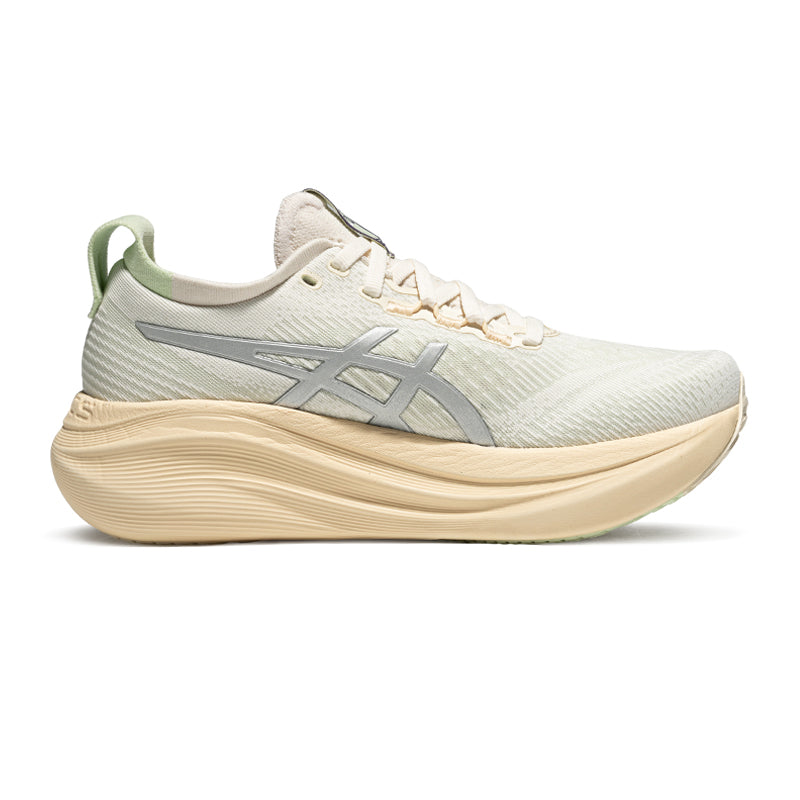 Asics womens shoes  neutral running shoes mens  sneakers Gel-Nimbus 27 Cream / Light Green / Silver