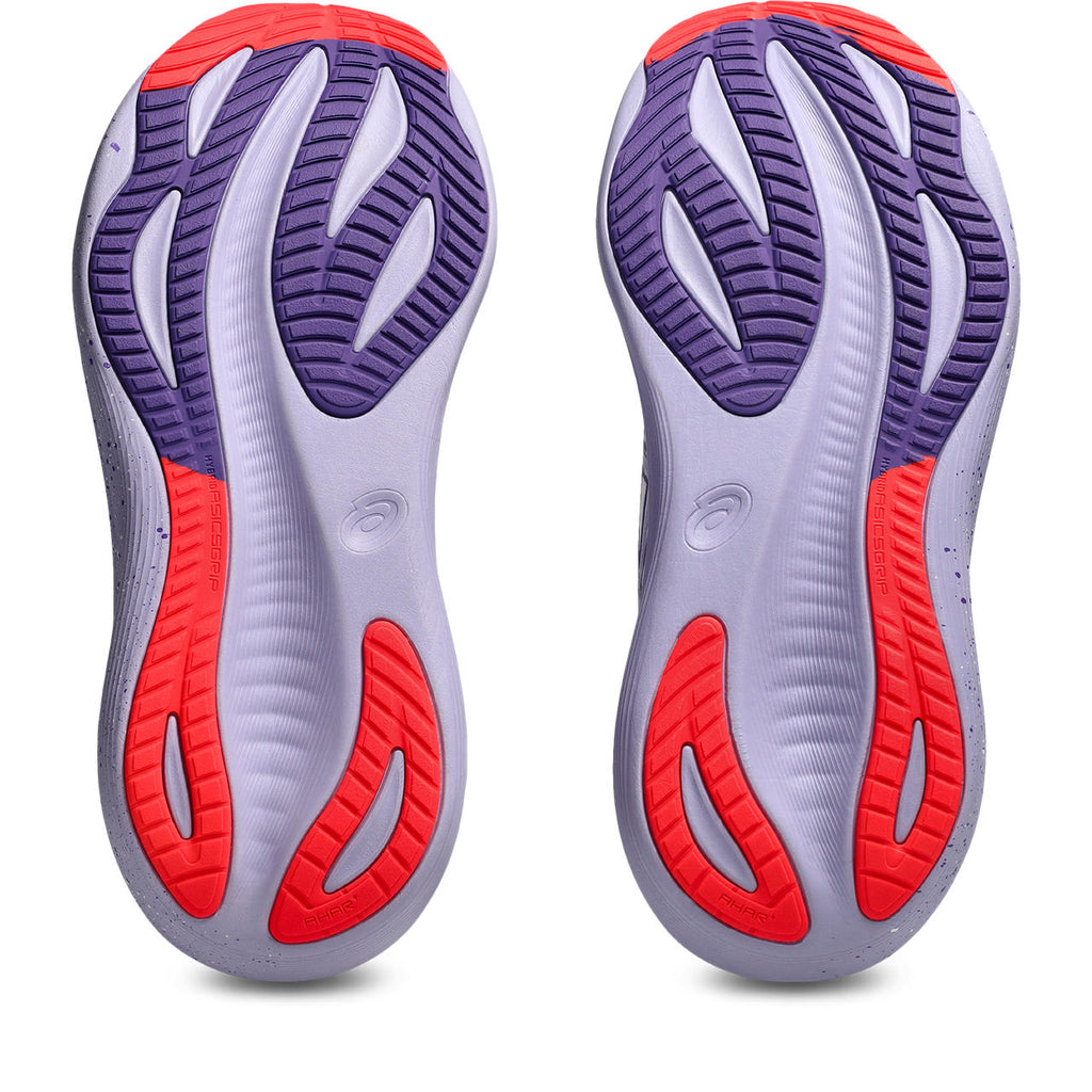 Asics womens shoes  neutral running shoes mens  sneakers  Gel-Nimbus 28 – White/Lavender/Red Running Shoe