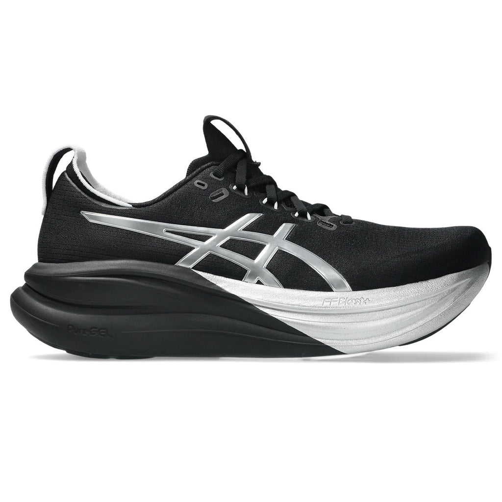 Asics womens shoes  neutral running shoes mens  sneakers  Gel-Nimbus 28 – Black/Silver Running Shoe
