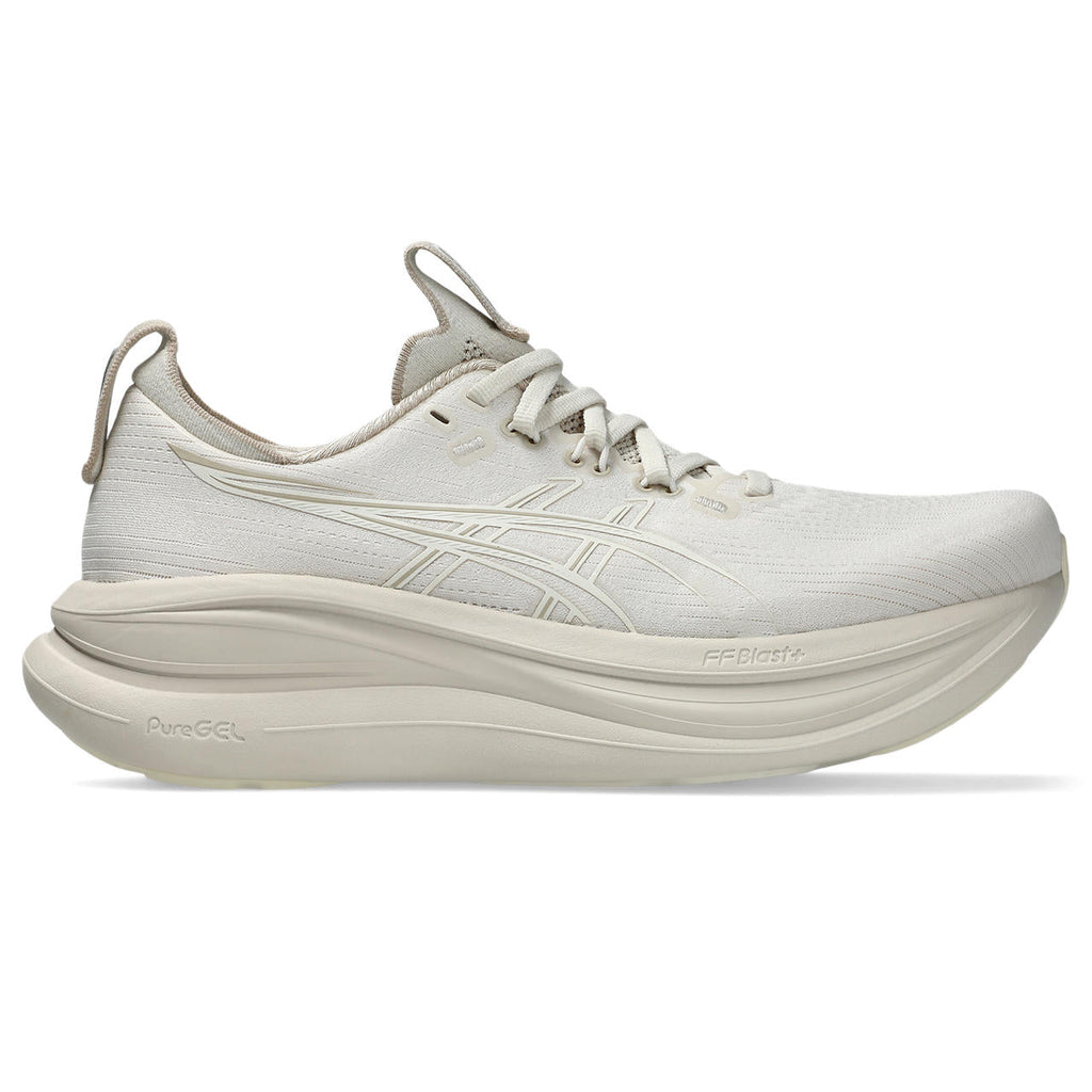 Asics womens shoes  neutral running shoes mens  sneakers  Gel-Nimbus 28 – Off-White/Beige Running Shoe