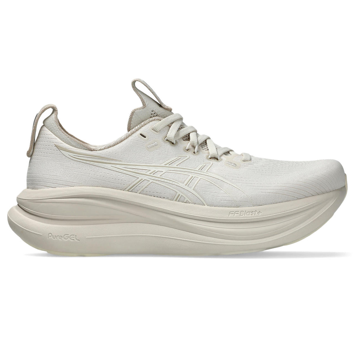 Asics womens shoes  neutral running shoes mens  sneakers  Gel-Nimbus 28 – Off-White/Beige Running Shoe