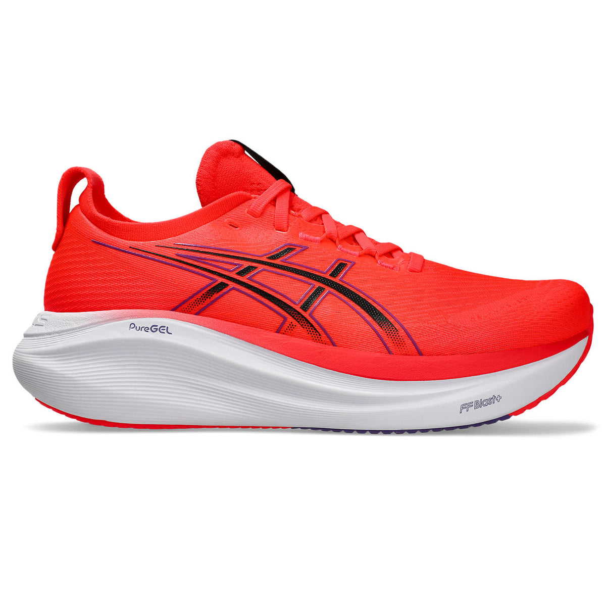 Asics womens shoes  neutral running shoes mens  sneakers  Gel-Nimbus 28 – Red/Black/Purple Running Shoe