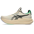 Asics womens shoes  neutral running shoes mens  sneakers Gel-Nimbus 28 – Cream/Black/Green Running Shoe