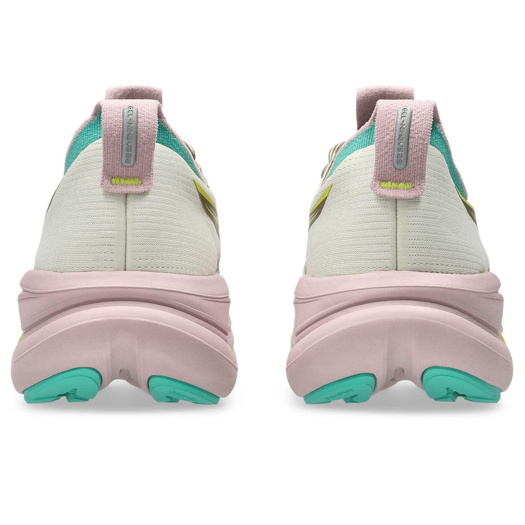 Asics womens shoes  neutral running shoes mens  sneakers Gel-Nimbus Off-White / Pink / Brown / Lime