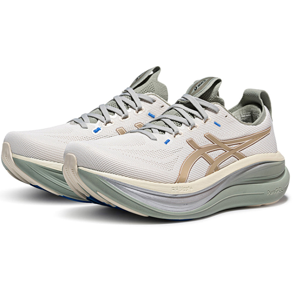 Asics womens shoes  neutral running shoes mens  sneakers Gel-Nimbus Off-White / Champagne / Sage Green