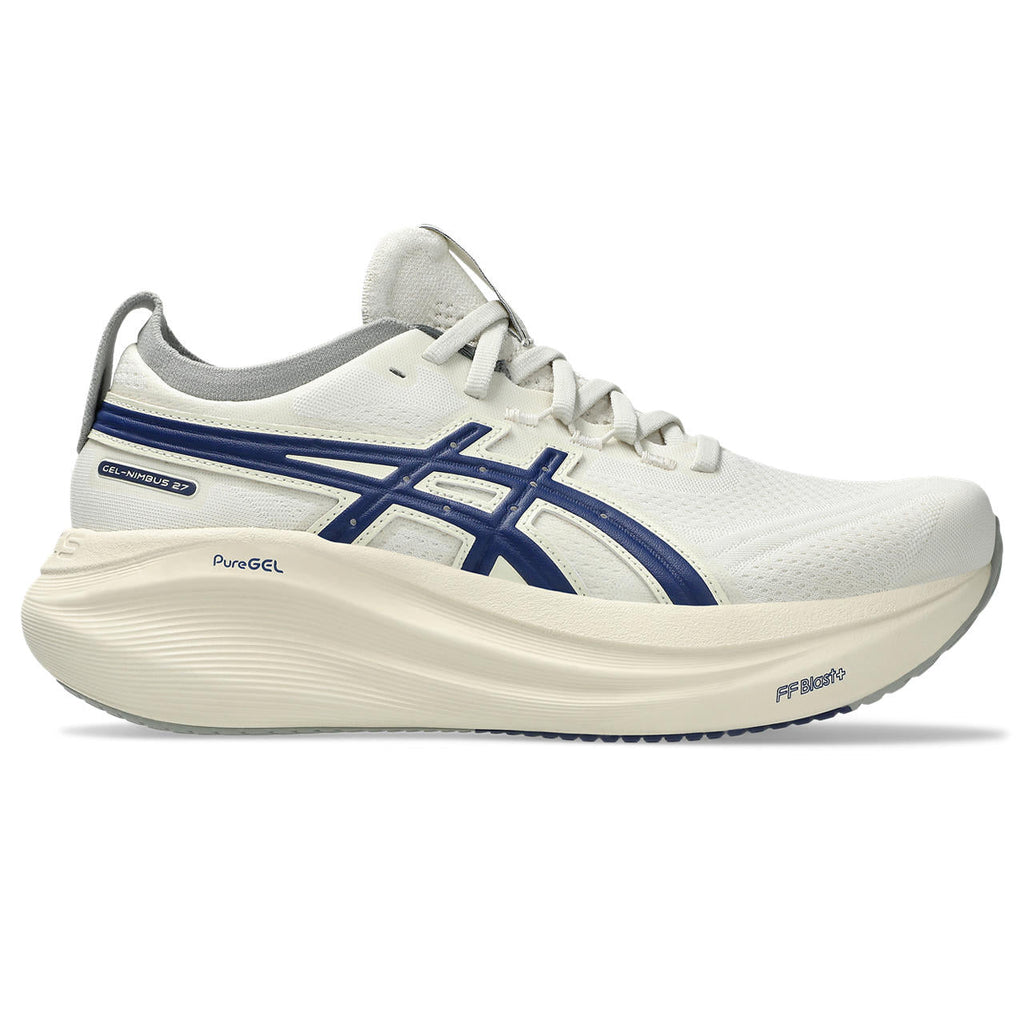 Asics womens shoes  neutral running shoes mens  sneakers Gel-Nimbus Off-White / Navy Blue