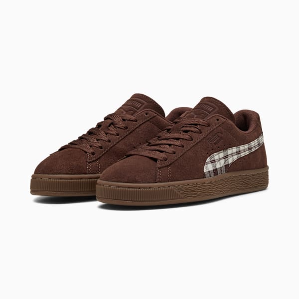 Puma Suede — Dark Brown / Plaid puma shoes for men  womens shoes  roma shoes