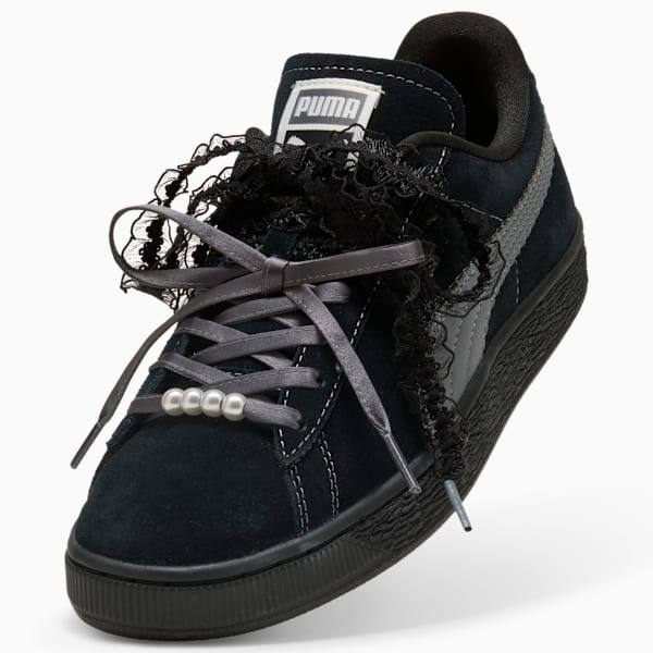 Puma Suede — Black / Lace Ribbon / Pearl puma shoes for men  womens shoes  roma shoes