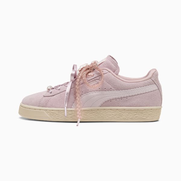 Puma Suede — Light Pink / Lace Ribbon / Pearl puma shoes for men  womens shoes  roma shoes