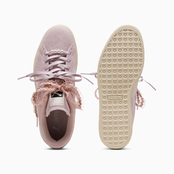 Puma Suede — Light Pink / Lace Ribbon / Pearl puma shoes for men  womens shoes  roma shoes