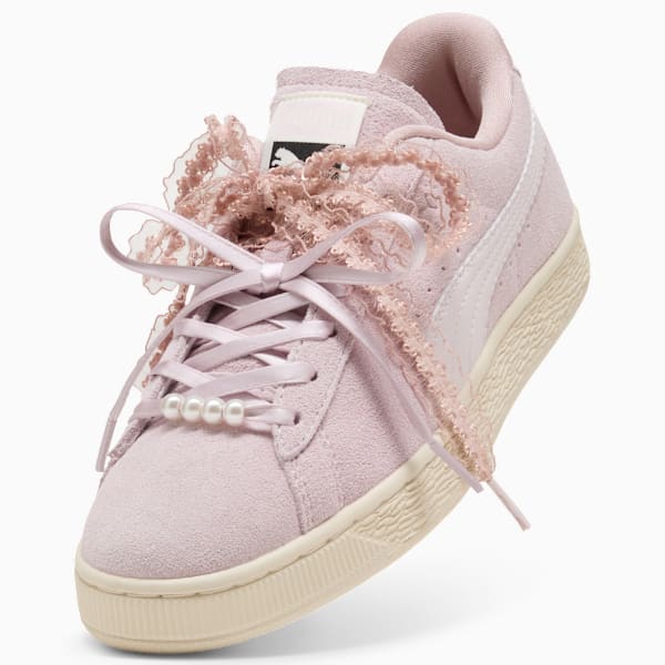 Puma Suede — Light Pink / Lace Ribbon / Pearl puma shoes for men  womens shoes  roma shoes
