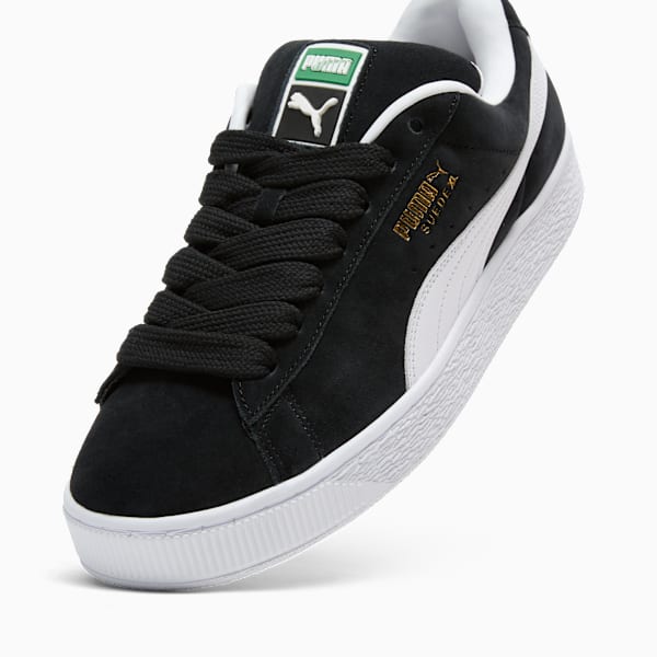 PUMA Suede XL Black-White-Gold  puma shoes for men  womens shoes  roma shoes