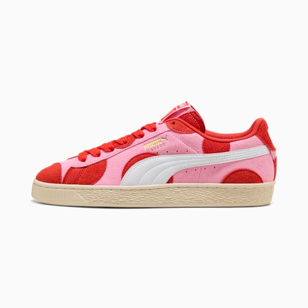 PUMA Suede Classic Pink-Red Polka Dot  puma shoes for men  womens shoes  roma shoes
